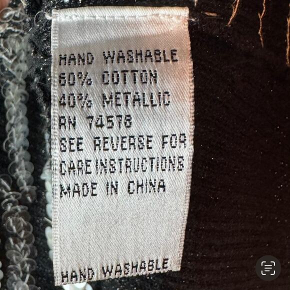 VTG 1990's Cache Women Stretch Knit Sleeveless Silver Sequin Top Size Medium - Picture 12 of 12